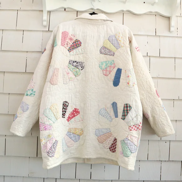 Upcycled Patchwork Quilt Chore Coat Barn Jacket M • L • XL - Picture 3 of 14